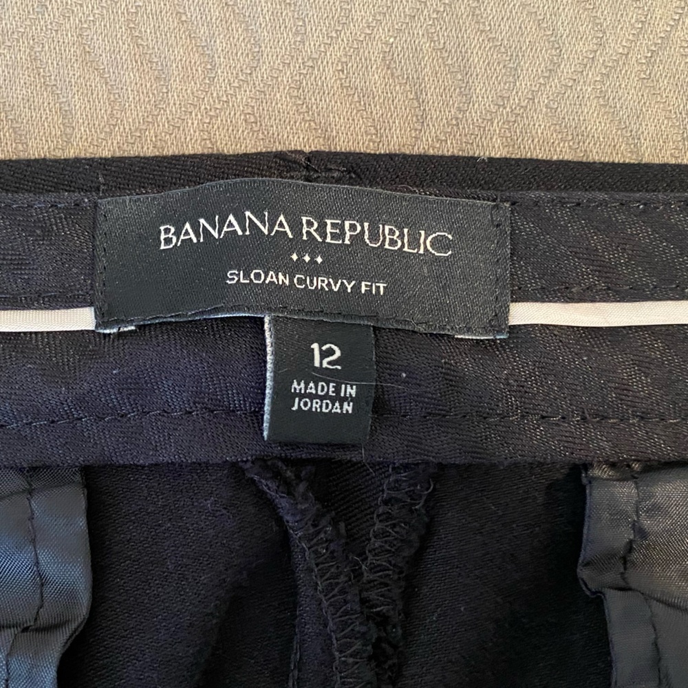 Banana Republic Sloan Curvy Fit slacks 12 ankle black office work pants GUC 🖤 - Picture 3 of 7